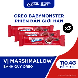 OREO BABYMONSTER Bánh Quy Đỏ Kem Vị Marshmallow 110.4g (Combo 3)