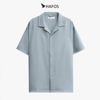 Áo sơ mi nam tay ngắn HAFOS vải Linen - Cuban Shirt đơn giản nam tính