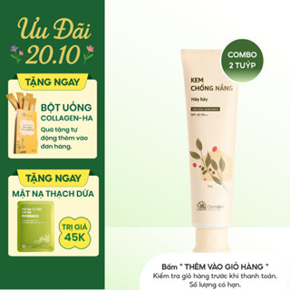 Combo 2 Kem Chống Nắng Nâng Tone Thiên Nhiên Thấm Nhanh An Toàn Cho Mọi Loại Da Khô Dầu Hây Hây SPF 40, PA ++ Cỏ Mềm 60g