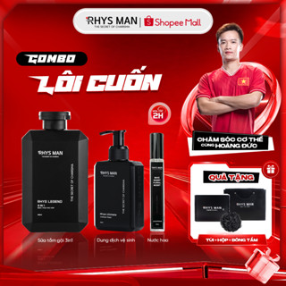 Bộ Quà Tặng - Sữa tắm gội 3in1 350ml, Dung dịch vệ sinh 120ml, Nước hoa nam 10ml RHYS MAN
