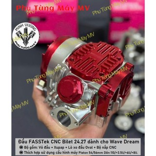 Đầu FASSTek full CNC xupap 24.27 dành cho xe Wave Dream