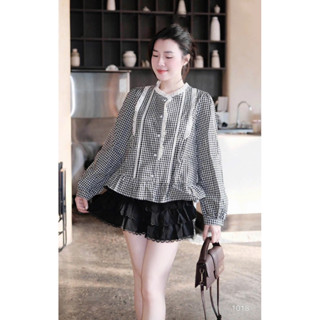  ÁO BABY DOLL CARO REN DÀI TAY – BIGSIZE THU ĐÔNG 60–90kg 