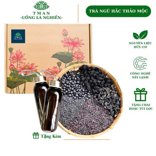  Trà ngũ hắc  Hộp 30 gói  Giúp làm đen tóc mọc tóc đẹp da đẹp dáng  Tặng kèm Chai Thủy Tinh Hoặc Túi Lọc  
