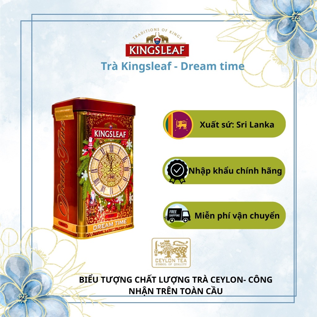 [NHẬP KHẨU ĐỘC QUYỀN] trà túi lọc, trà đen, Trà từ Srilanka, Qùa tặng trà- Kingsleaf Dream time