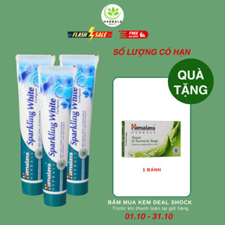 Set 3 kem đánh răng trắng sáng lấp lánh Himalaya Sparkling White Toothpaste 100gr