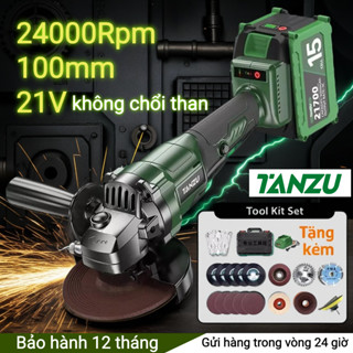  TANZU Máy Mài Góc Pin Không Chổi Than Đa Năng,Máy Cắt Đá Pin,Chuẩn Makita,100mm Chuyên Nghiệp 
