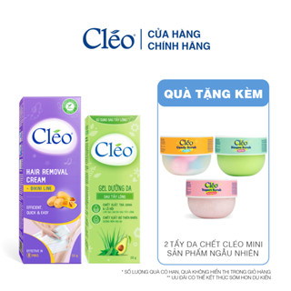 Combo Kem Tẩy Lông Bikini, Tẩy Lông Vùng Kín Cho Nữ, Tẩy Lông Vùng Kín Nam Cléo 50G & Kem Dưỡng Da Sau Tẩy Lông Cléo 20G