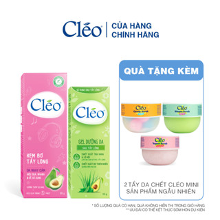 Combo Kem Tẩy Lông Dành Cho Da Nhạy Cảm Tẩy Lông Nách, Tẩy Lông Tay Chân Cléo 50G & Kem Dưỡng Da Sau Tẩy Lông Cléo 20G