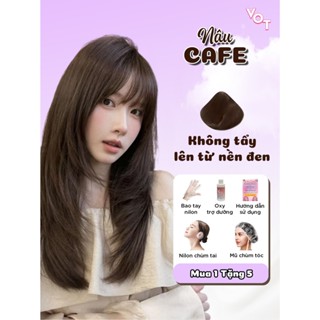  Set thuốc nhuộm tóc tại nhà không tẩy màu NÂU CAFE COFFEE VOT Hair | Tặng oxy collagen ủ trợ nhuộm 
