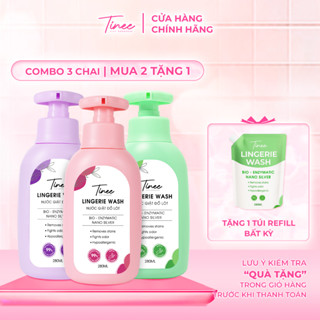 Combo 3 Nước Giặt Đồ Lót Chuyên Dụng Tinee - Nano Bạc Hạn Chế Nấm Khuẩn (280ml/Chai)