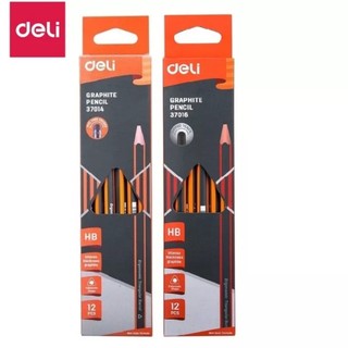 Combo 10 Bút chì gỗ 2B Deli có đầu tẩy