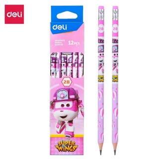 Combo 10 Bút chì gỗ 2B Deli có đầu tẩy