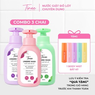 Combo 3 Nước Giặt Đồ Lót Chuyên Dụng Tinee - Nano Bạc Hạn Chế Nấm Khuẩn, an toàn cho da (280ml/Chai)