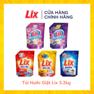  Túi Nước Giặt Lix 3.2kg - Đậm Đặc - Hương Nước Hoa - Matic - Đủ Hương - Hàng Chính Hãng 