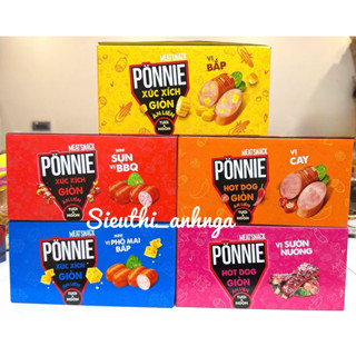  Xúc Xích Ponnie Hot Dog Giòn Ăn Liền Vị Cay Hộp x 20 Cây x 28G 20G 