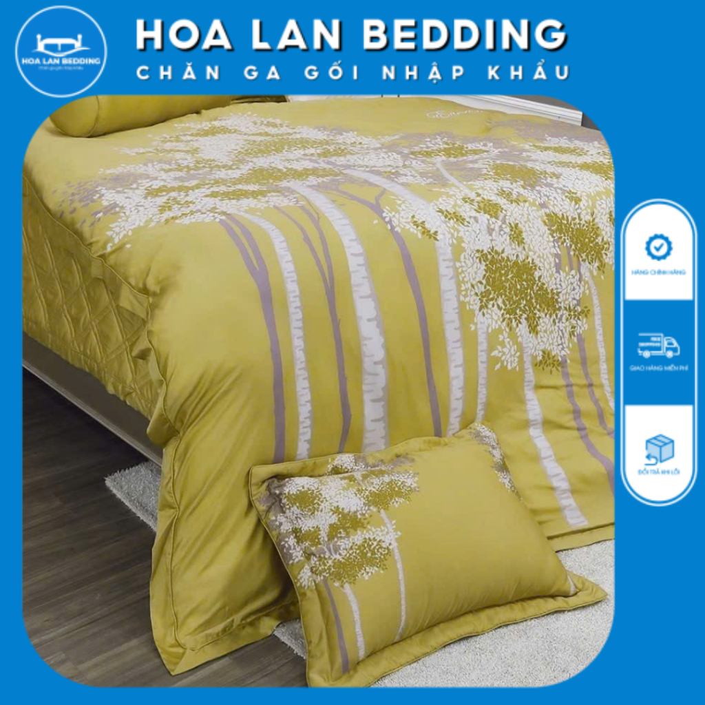 Bộ 4 món ga phủ trần chăn 4 mùa Tencel mềm mại thoáng khí thấm hút mồ hôi phù hợp 4 mùa quanh năm .
