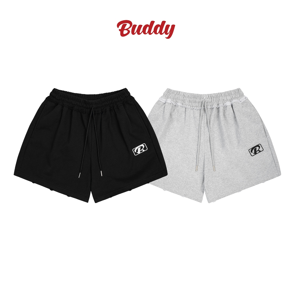 [BUDDY] Quần short nỉ nam nữ vải chân cua form trên gối ống rộng - SWEATSHORTS