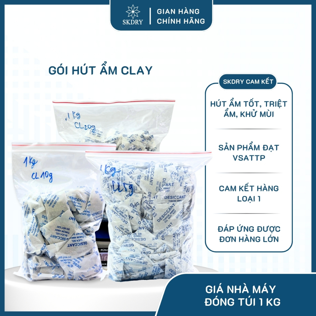 [Hàng loại 1] 1KG GÓI HÚT ẨM CLAY