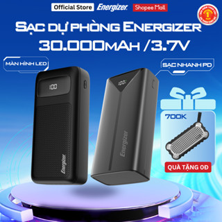 Sạc dự phòng Energizer 30000mAh/ 30W hỗ trợ sạc nhanh - tích hợp 6 cổng output tiện lợi, hàng chính hãng, bảo hành 1 năm
