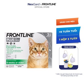 Frontline Plus - Tuýp nhỏ gáy phòng ve, rận, bọ (trứng, ấu trùng, con trưởng thành) cho mèo - 1 hộp 3 tuýp [DATE 09/26]