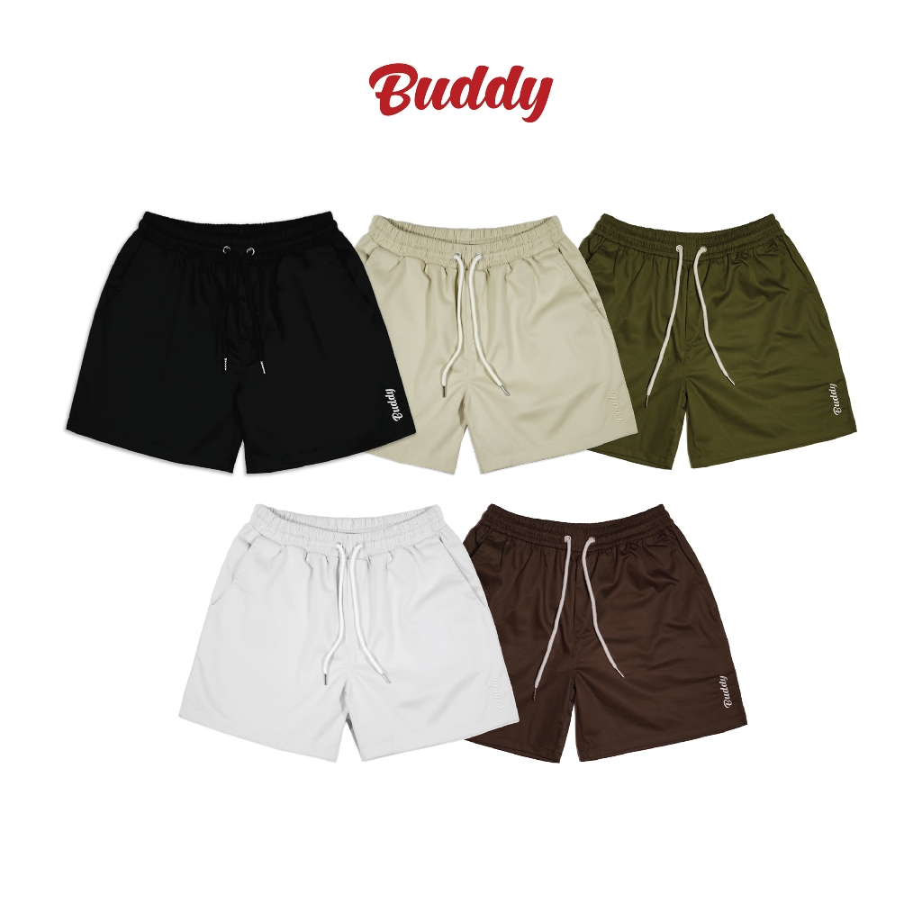 [BUDDY] Quần short nam nữ vải kaki form trên gối ống rộng Hàn Quốc - KAKI SHORTS