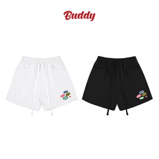 [BUDDY] Quần kaki thô thêu sticker ống to form trên gối - PIN SHORTS