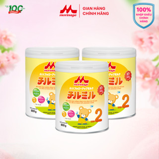[14&15.10 LIVE] Combo 3 lon Sữa bột Morinaga số 2 Chilmil hộp 800g hàng nhập khẩu Nhật Bản với Lactoferrin, DHA&ARA, N