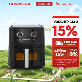 [Bản mới] Nồi chiên không dầu 6.5L SUNHOUSE SHD4030 - Công nghệ Rapid Air giảm tới 80% dầu mỡ - Khoang chiên trong suốt