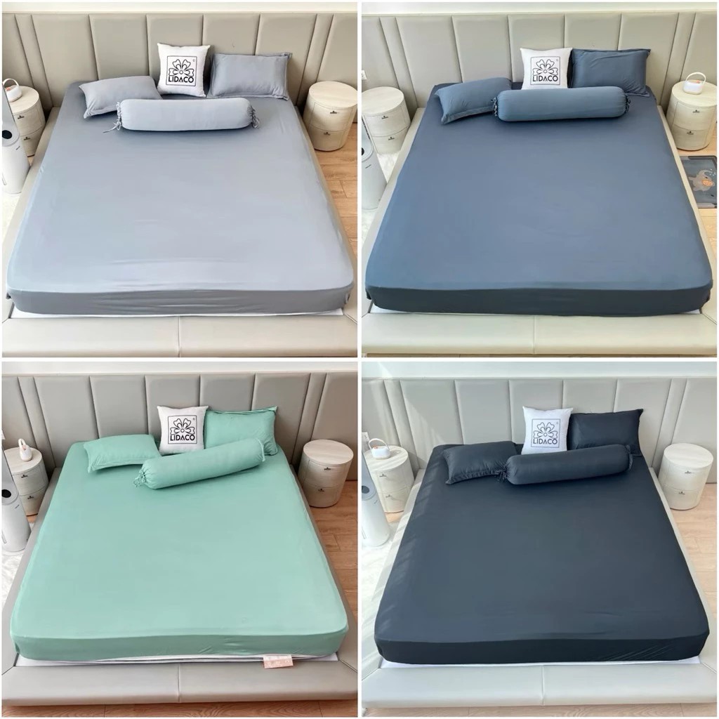 Bộ ga giường thun lạnh 3 món bo chun đủ size drap nệm 1m2 1m4 1m6 1m8 mát mẻ thấm hút mồ hôi hàng loại 1