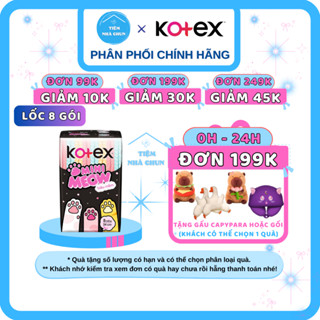 CHE TÊN - Lốc 8 Gói 8 Miếng 24cm BVS Kotex Mini Meow - Băng Vệ Sinh MiniMeow Mặt Bông - NHI.TNL