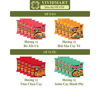   SET10GÓI -MASAN- Mì Kokomi 90 4 vị: Tôm chua cay Sườn cay hành phi Hải sản cay tê Bò xốt cà Kokomi Đại  90-95g gói  