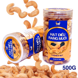  Hạt điều rang muối tách vỏ lụa thơm ngon giòn béo giàu dinh dưỡng hũ 500gr - Hạt Điều VN Bình Phước 