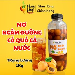 Mơ ngâm đường chua ngọt Phan Huệ hộp 850gr 1kg bổ sung vitamin C giảm ho rát họng đặc sản Hà Nội
