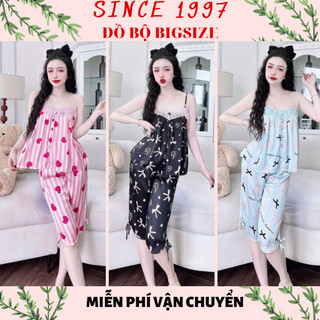 [55-90kg] Đồ bộ bigsize ĐÙI 2 DÂY CÁNH TIÊN lụa Mango, Since1997 Pijama, Đồ ngủ lụa Mango