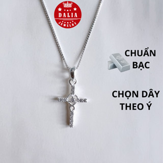  Dây chuyền thánh giá bạc nữ hình trái tim bạc nguyên chất mẫu 2 DaLiA Jewelry vòng cổ bạc chữ thập bạc đẹp mã TG02 