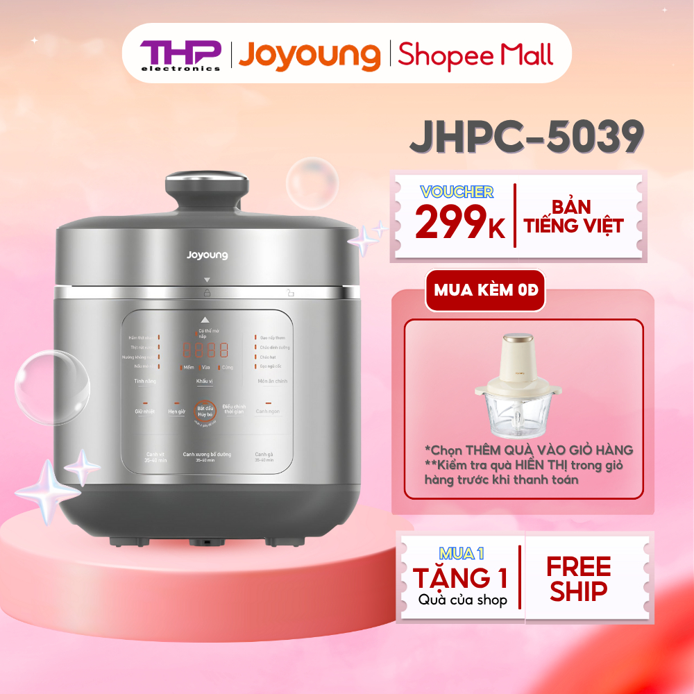 [Deal máy xay thịt] Nồi cơm áp suất 2 lòng nồi 5L Joyoung JHPC-5039-BH 24 tháng