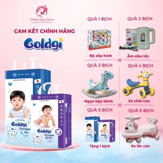 [QUÀ TO] Goldgi+ Premium Cao Cấp Chính Hãng, Siêu Thấm Hút Dành Cho Bé Đủ Size Từ NB cho đến XXL.Tặng xe lắc
