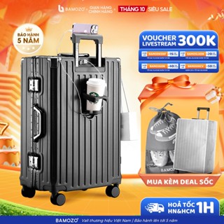 Vali du lịch Khung nhôm Bamozo size 28 khóa sập đa năng, chống xước, có khóa sập, bo góc chống va đập_9066
