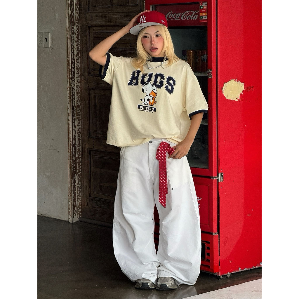Áo Thun Local Brand VIBESTU " BST Phối Tay V1 ", Áo Thun Boxy Form Rộng Unisex 250Gsm 100% Cotton | BigBuy360 - bigbuy360.vn