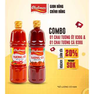  Combo 1C Tương Ớt Cholimex 830g + 1C Tương Cà Cholimex 830g – Gia vị chấm & nấu ăn ngon chuẩn vị 
