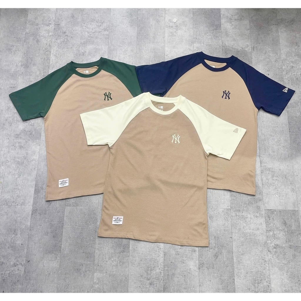 [CHÍNH HÃNG ] PACK 3 Áo Thun New Era Nâu - 1 Pack 3 Áo Nâu Phối Tay Áo Màu Unisex