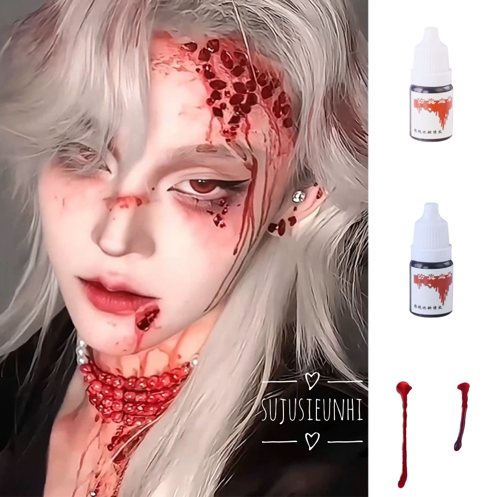Máu giả Halloween 10ml dạng nước – đạo cụ hóa trang ma cà rồng zombie vampire cosplay biểu diễn phim