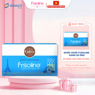 Nước muối ưu trương Fysoline hộp 20 ống 5ml dạng nhỏ hỗ trợ giảm nghẹt mũi cho bé (Date T9/2026) (Hộp xanh 20 ống x 5ml