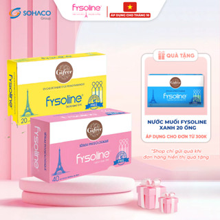 Combo Nước muối sinh lý Fysoline Gifrer vệ sinh mắt, mũi, miệng hàng ngày hiệu quả cho bé Hồng 40 ống + Vàng 20 ống