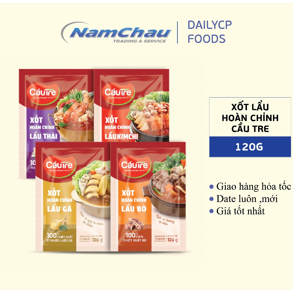 Xốt lẩu Thái hoàn chỉnh Cầu Tre gói 120gr [Hà Nội giao hỏa tốc]