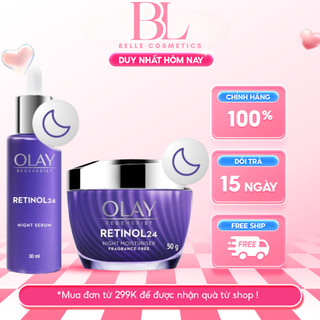  Kem Dưỡng Ban Đêm + Serum RETINOL 24 Thúc Đẩy Tái Tạo Da Mờ Nếp Nhăn OLAY Chiết Xuất RETINOL 50G + 30ML 