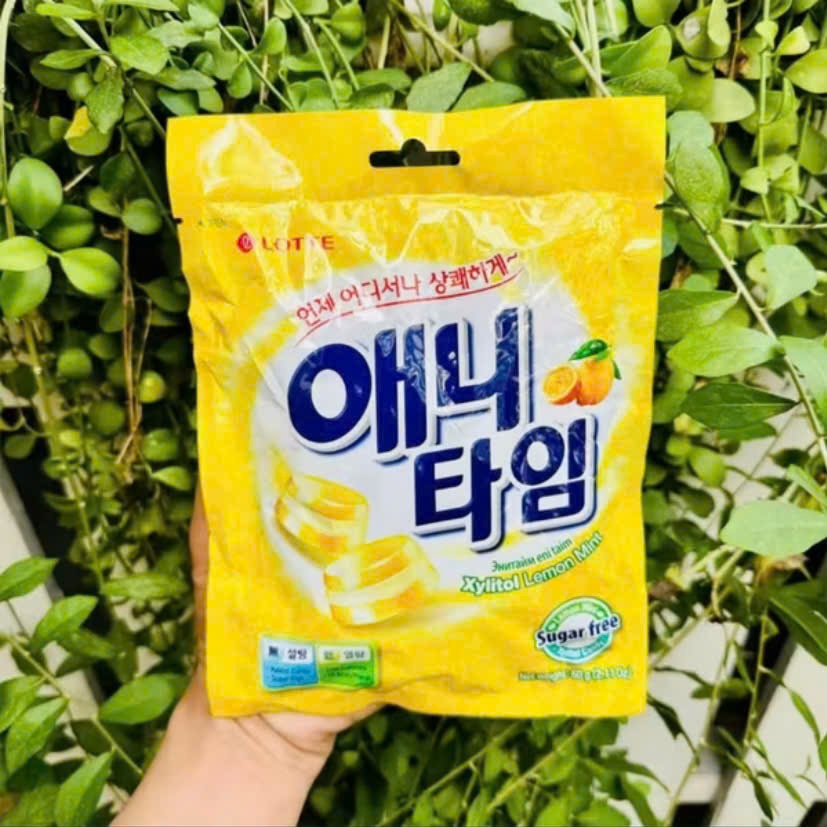KẸO LOTTE ANYTIME XYLITOL KHÔNG ĐƯỜNG [ VỊ CHANH ] [ GÓI 60G ]