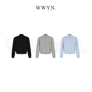  Áo len WWYNSTU KNIT ZIPPED SWEATER form fit Black   Grey   Baby BLue FALL  ‘25 collection 