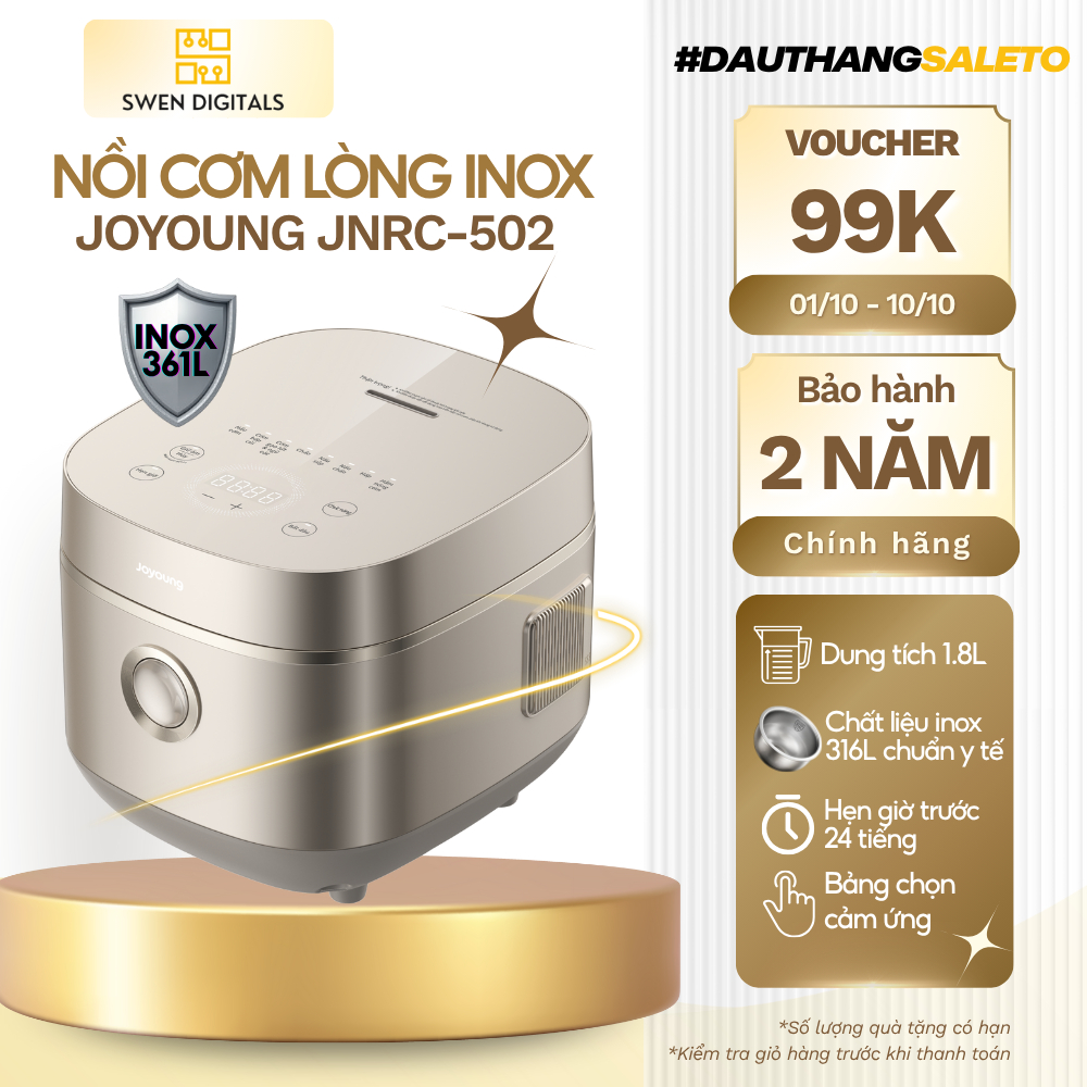 Nồi cơm điện tử chống dính tự nhiên Joyoung JNRC-502 - Lòng nồi inox