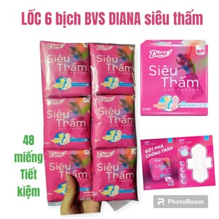 Combo 6 gói Băng Vệ Sinh DIANA siêu thấm Siêu Mỏng (8 miếng/ gói)